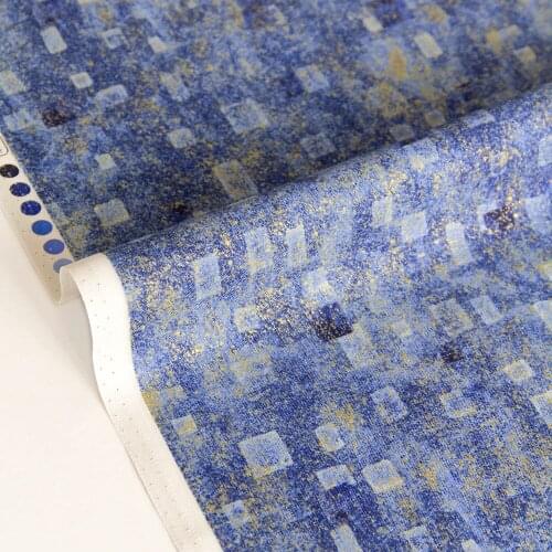 Half-Meter Cotton Fabric Patchwork Quilting Fabric Kaufman Squares Blue