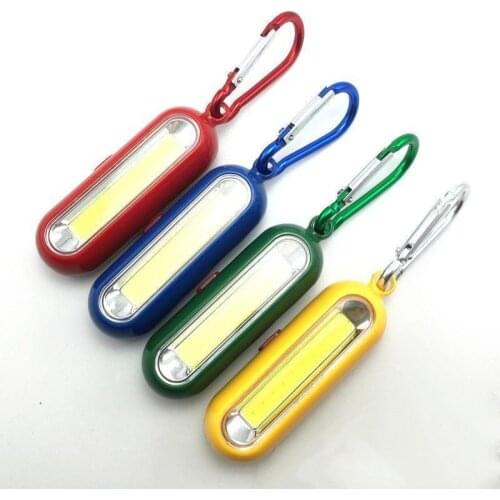 1Pcs Portable Mini COB LED Keychain Flashlight Key Chain Light Lamp with Carabiner for Camping Hiking Fishing Keyring Torch
