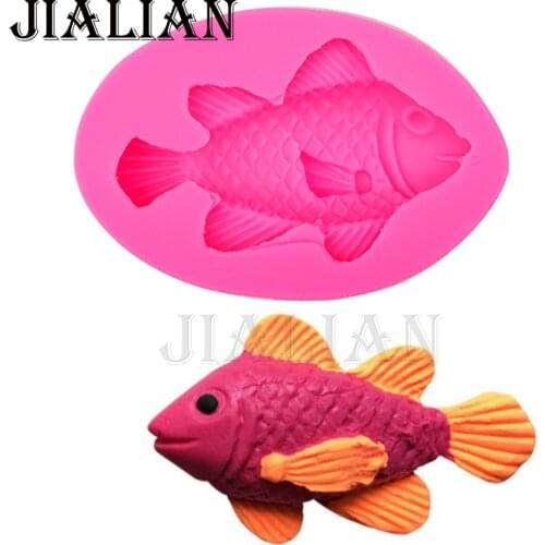 Selling 3D Marine life fish Cake Chocolate Mold for the Kitchen Baking Cake Tools DIY Sugarcraft Decoration silicone mould T0535