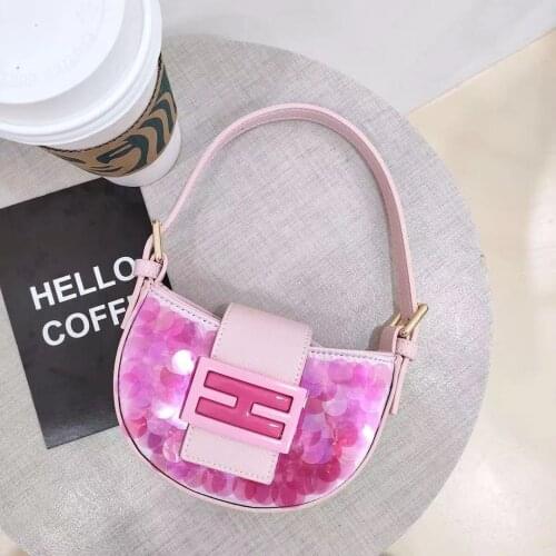 2021 Autumn New Trendy Sequined Underarm Handbag Retro Fashion Single Shoulder Messenger Bag Women High Quality PU Leather Tote