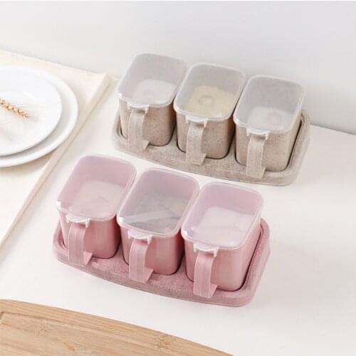 Nordic Exquisite Condiment Household Storage Bottle Lid Simple jar Storage Box Kitchen Food Container