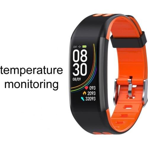 C5T Smart Watch Touch Screen Temperature Monitoring IP67 Waterproof 0.96 Inch Pressure Heart Rate Measurement Bracelet for Sport