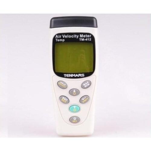 TENMARS TM-412 Anemometer 0.4~45m/s Air Velocity Meter Temperature 99 Record