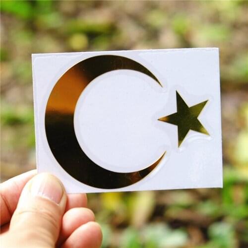Three Ratels MT-021# 60*74mm Turkish Flag turkey Crescent Moon Flag of Turkey Star metal nickel car sticker auto car stickers