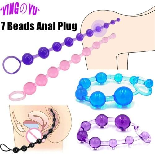 Jelly Soft Silicone Anal Beads Butt Plug Sex Toys for Women Men Adults Gay Play Pull Ring G Spot Stimulator Couple Anus Dilator