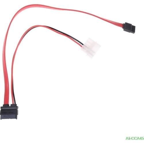 1pc Slimline SATA Power Cables To Molex Slim SATA 13 Pin(7P+6P) To 7pin + Power Cable For SATA Slimline Port 50cm