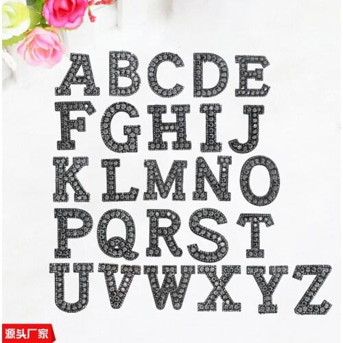 1Pcs Rhinestone English Alphabet Letter A-Z Mixed Embroidered Sew On Patch For Clothing Bag Shoes Badge Paste