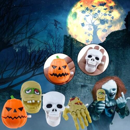 1pc Halloween Clockwork Toy Pumpkin Skull Ghost Hand Funny Prank Toys Happy Halloween Party Horror Prop Kids Gift Clockwork Toy