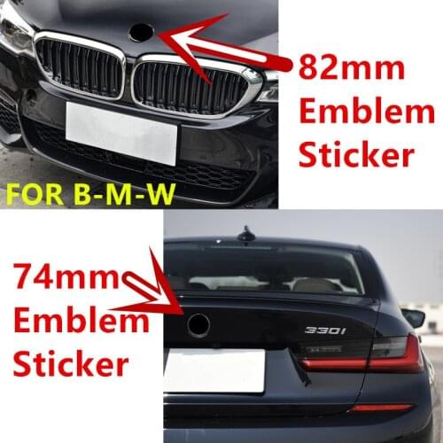 2pcs 82mm 74mm Blue White black white Emblem Badge BONNET Hood Front Rear Trunk Logo E46 E39 E38 E90 E60 X3 X5 X6 51148132375