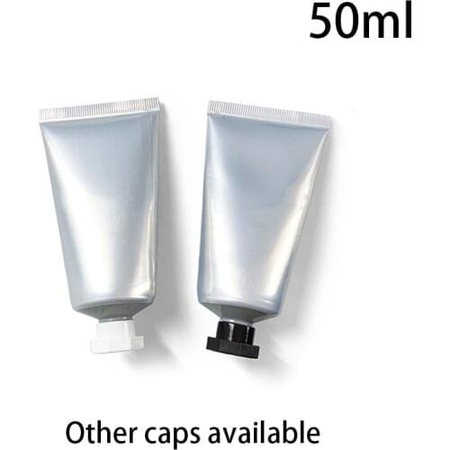 50g Silver Aluminum Plastic Composite Squeeze Bottle 50ml Empty Cosmetic Container Homemade Makeup Lotion Cream Tubes 10pcs