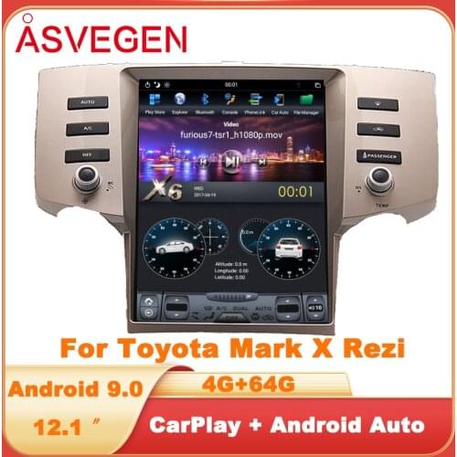 Android 9.0 Car Multimedia Player For Toyota Mark X Rezi With Tesla Vertical Screen Auto Radio Stereo Video Headunit Player