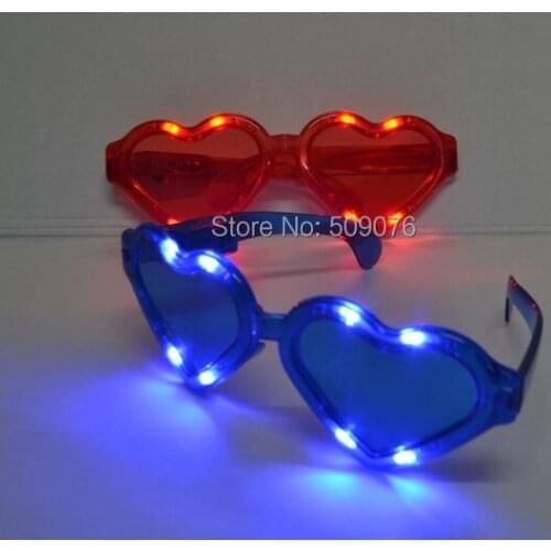 Free shipping 2pcs/lot led Extra large eyeglass led heart-shaped glasses glowing glasses for event & party supplies