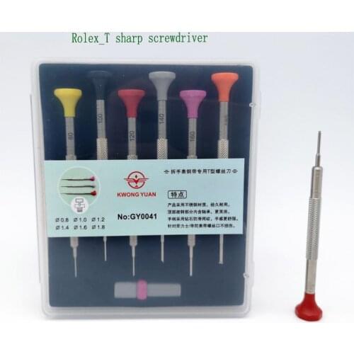 Free Shipping Stainless Steel T-Blade Screwdriver Set of 6 with Spare Blades for Watch Repair