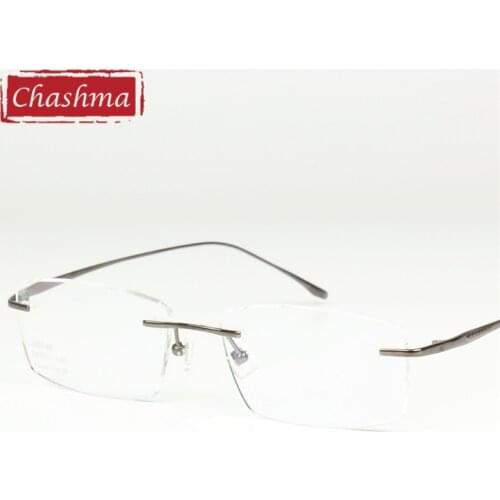 Chashma Brand Eyeglasses Frame Men Glasses Women Optical Rimless Titanium Optical Glasses Frame for Prescription