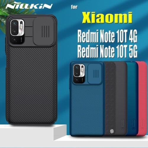 Nillkin Case for Xiaomi Redmi Note 10T 5G Nilkin Slide Camera Protect Frosted Soft Fiber Textured Cover on Redmi Note10T 4G