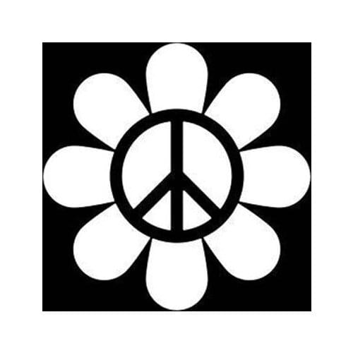 Black/Sliver Peace Flower Car Rear Glass Sticker Waterproof Vinyl Art Car Side Pattern Decor Sticker S1084