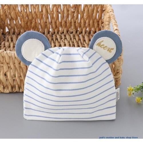 67JC Baby Soft Cotton Hat Cute Printed Cartoon Ears Beanie Newborn Infant Warm for Toddler Boys Girls