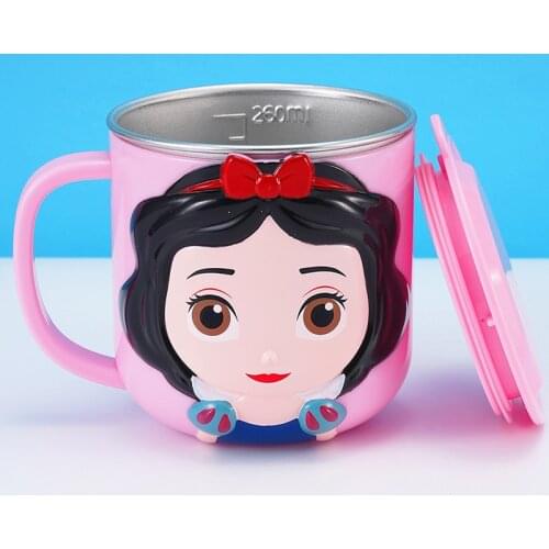 Childrens stainless steel water cups Disney cups children drinking cups anti-fall household milk cups baby tableware set