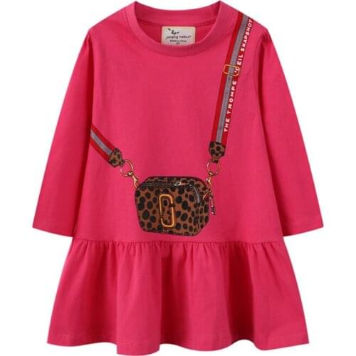 Kids Cartton Vestidos Girls Cotton Dress Children Casual Wear Clothes Girls Long Sleeve Patchwork Dresses