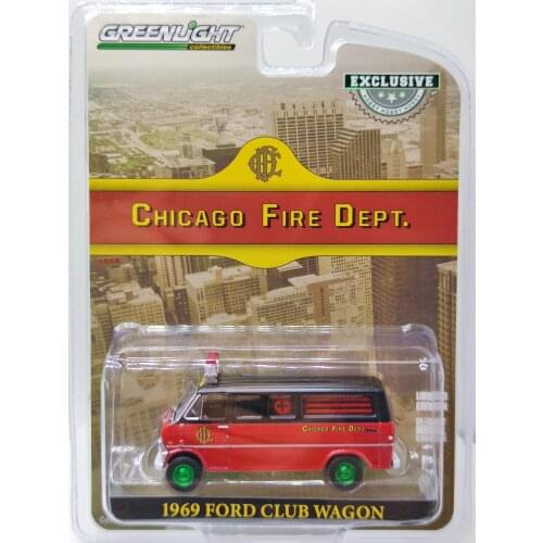 GreenLight 1:64 1969 Ford Clib Wagon Van Diecast Collection of Die-casting Simulation Alloy Model Children Toys