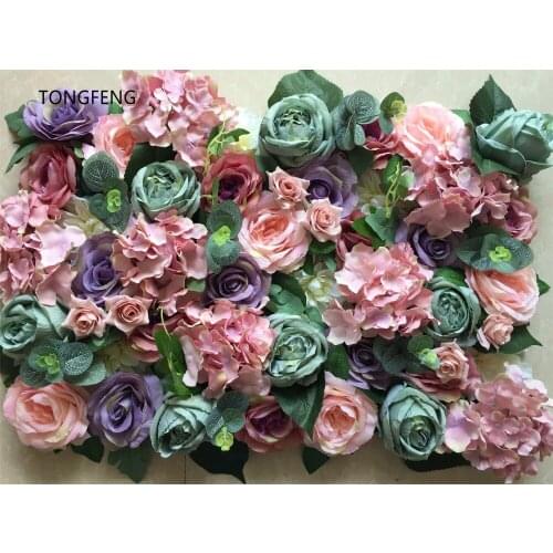 10pcs/lot Artificial silk hydrangea rose 3D flower wall wedding backdrop decoration flower stage decoration Mixcolor TONGFENG