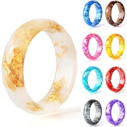 10 Colors Foil Paper Inside Epoxy Resin Rings for Women Handmade Dried Flower Ring Gift of Friendship Handmade Ring