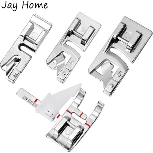 3 Sizes Narrow Rolled Press Foot with Adjustable Guide Sewing Machine Presser Foot Hemming Foot Kit for Domestic Sewing Machine