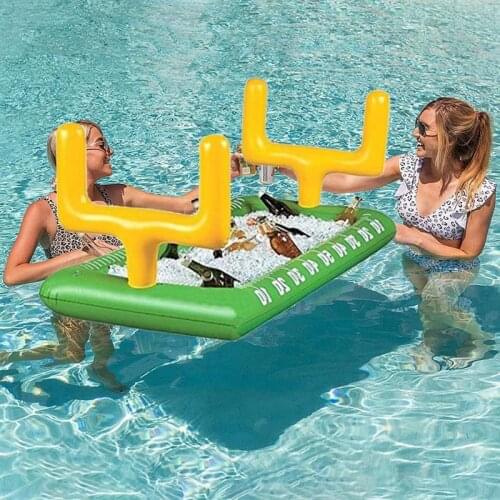 Summer Party Bucket Antler Cup Holder Inflatable Pool Float Beer Drinking Cooler Table Bar Tray Beach Swimming Ring Supplies