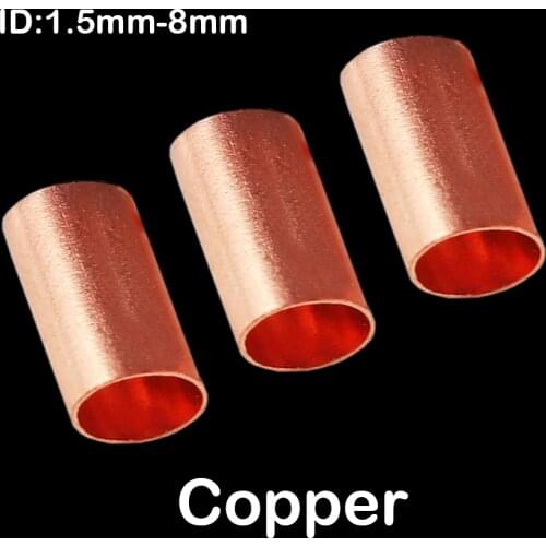1.5mm 2.5mm 3mm 4mm ID 12mm Length Copper Naked Non-Insulating Connector Tube Sleeve Ferrule Cable Lug Cord End Crimp Terminal