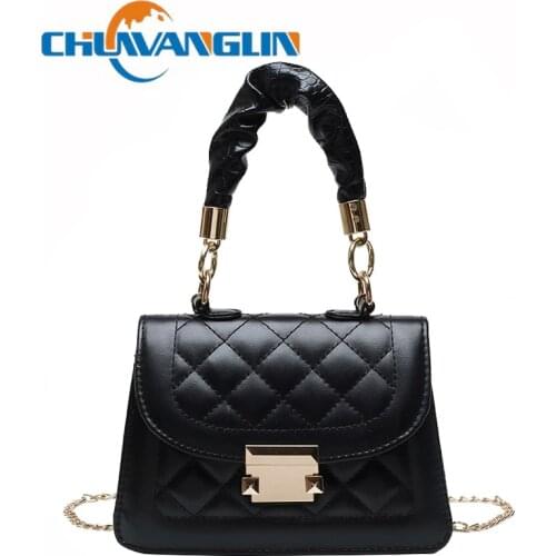 Chuwanglin Fashion Shoulder Bags Shopping Bag Retro Casual Women Totes Female Leather Solid Color Chain Handbag 4191517