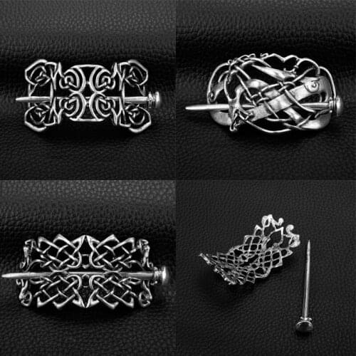 Fashion Vintage Celtics Knots Viking Runes Crown Hairpins Hair Clips Stick Slide Accessories for Women Cetilcs Hair Jewelry