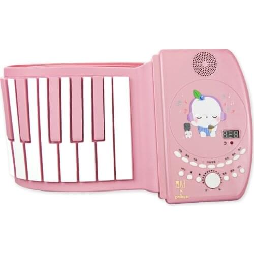 Soft silicone keyboard with recording function 88 keys digital portable roll up piano midi 128 tones with microphone