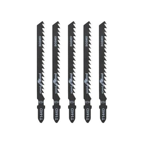 Jig Saw Blades Set for Wood T Shank 4' Length 4mm Pitch T144D Fast Cut PVC 5pcS