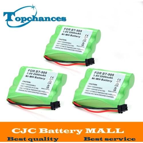 Brand New 3PCS 3.6V 2000mAh Home Phone Battery for Uniden BT-800 BP-800 BT-905 Panasonic KX-A36
