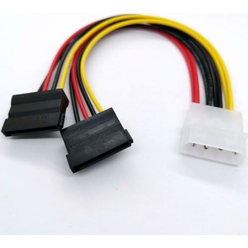 New 4Pin IDE Molex to 2 Serial ATA SATA Y Splitter Hard Drive Power Supply Cable