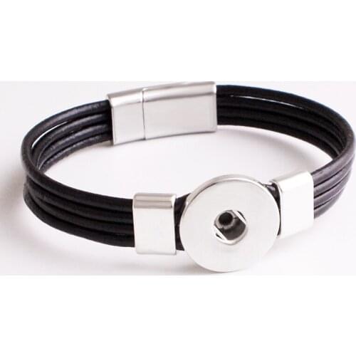 New genuine leather 18mm snap button Bracelet bangle high quality wholesale FM731