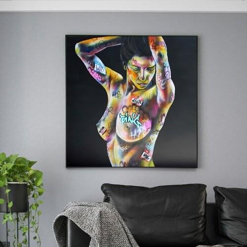 Nude Women Graffiti Wall Art Paintings Sexy Girl Canvas Print Figure Painting Abstract Picture For Living Room Home Decoration