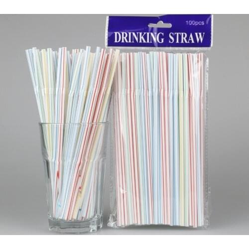 Colorful 100PCS Curved Plastic Drinking Straw Cocktail Wedding Birthday Party Summer Drinking Straws Bar Drink Accessories