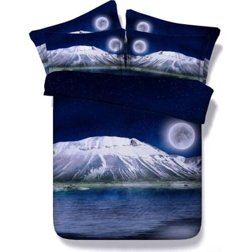 3D Moon and Stars Bedding sets Queen size Sea Duvet cover bed sheets spread linen bedspread quilt California King full twin 4PCS