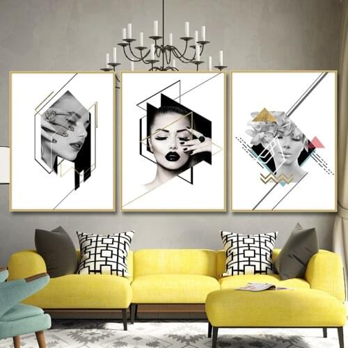 Modern White Gray Fashion Girl Nail Sexy Women Wall Art Canvas Painting Posters Wall Pictures For Living Room Home Salon Decor