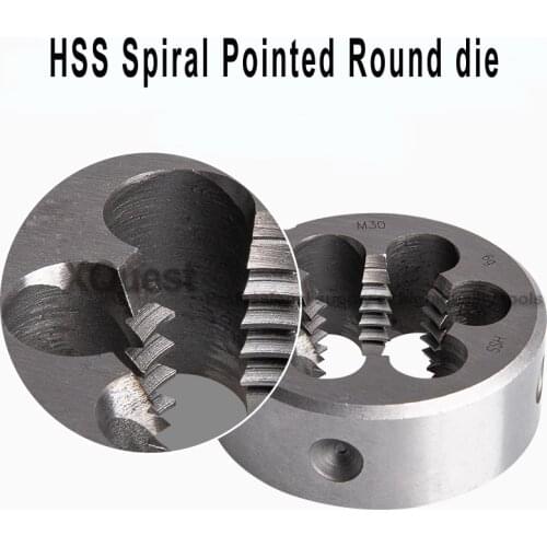 HSS Spiral Point Round Die M2 M2.5 M3 M4 M5 M6 Metric Pointed Round Threading Dies Screwing cutting tool m8 m10 m12 m14 m16