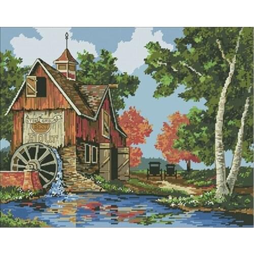 TOP Waterwheel patterns Counted Cross Stitch 11CT 14CT 18CT DIY Chinese Cross Stitch Kits Embroidery Needlework Sets