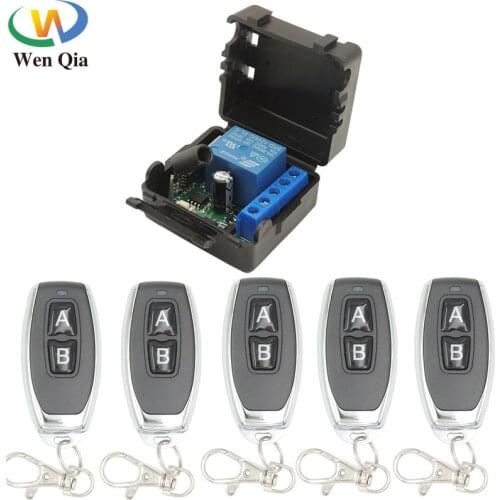 433Mhz Universal Wireless Remote Switch Control DC 12V 1CH Relay Receiver Module 5pieces RF Transmitter Lock Control Room Lights