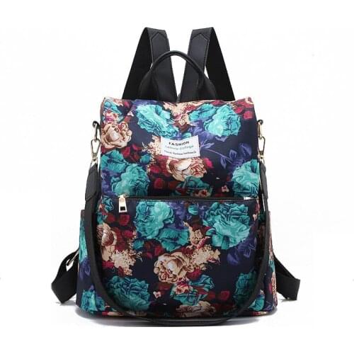 Flora Printing Waterproof Women Shoulder Bag For Teenager Girls Fashion Rucksack Waterproof Lady Vintage Travel Backpacks