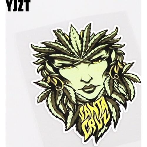 YJZT 11.3CM*15CM Personality Reflective Feather Face Car-styling PVC Car Sticker Decal 13-1059
