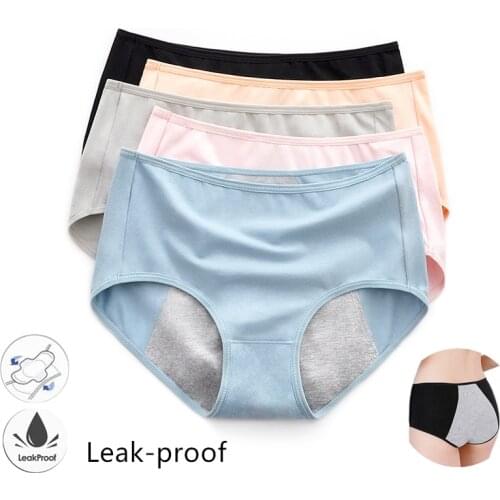 Women Culottes Menstruelles Cotton Panties for Menstruation Mid-high Waist Physiological Underwear Leak-proof Sanitary Pants