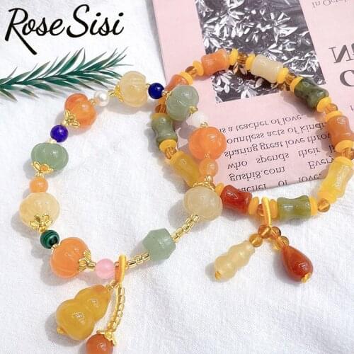 Rose sisi Chinese style bijoux femme agate imitation beeswax bracelet ethnic style bracelet bijoux femme браслеты на руку женкие