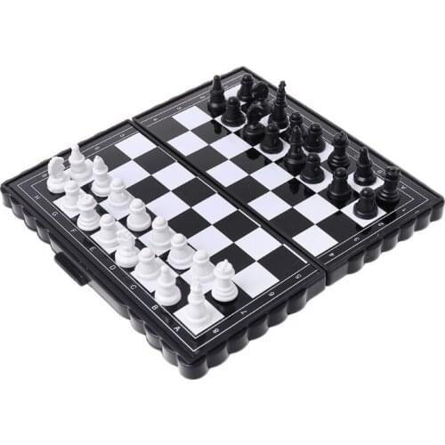 1set Mini International Chess Folding Magnetic Plastic Chessboard Board Game Portable Kid Toy Portable 2020 Drop Shipping