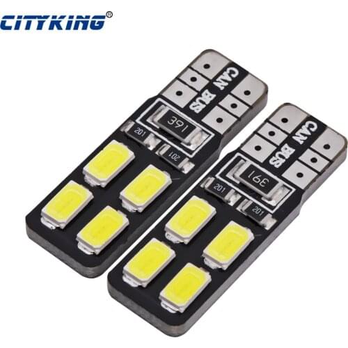 10 x T10 led 8smd Canbus bulb 194 168 W5W led 5630 5730 t10 8LED Car Side Wedge Light Bulb Error Free Auto Car clearance light