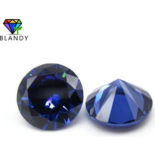 1000pcs/lot 5A 1.0-2.5mm Round Shape Dark Blue CZ Stone Machine Cut Cubic Zirconia Stone Synthetic Gems For Jewelry